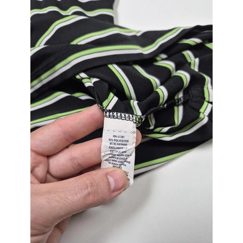 Polo Ralph Lauren Polo Shirt Mens XL Black Green Striped Performance Golf Pony